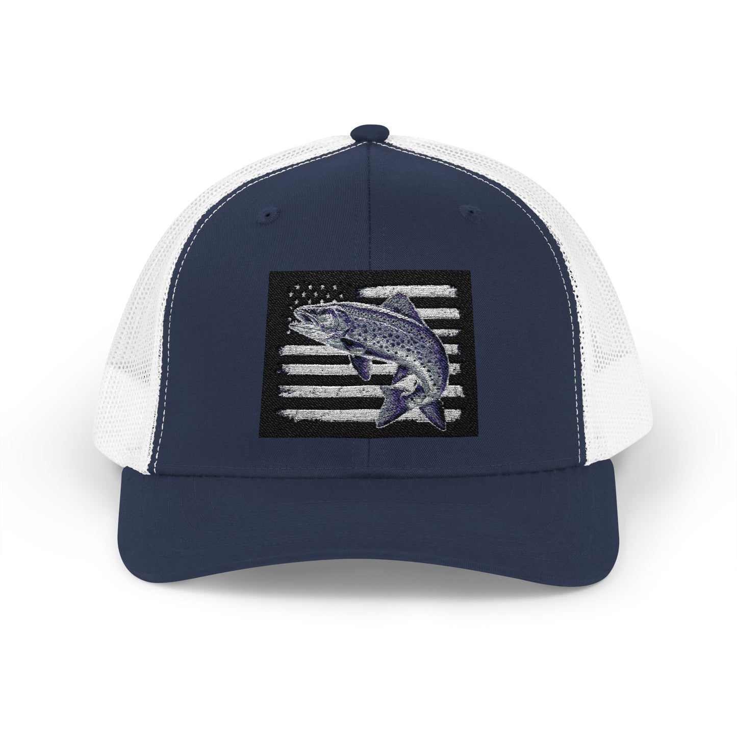 Patriotic Fish Snapback Trucker Cap - Perfect for Fishing Enthusiasts