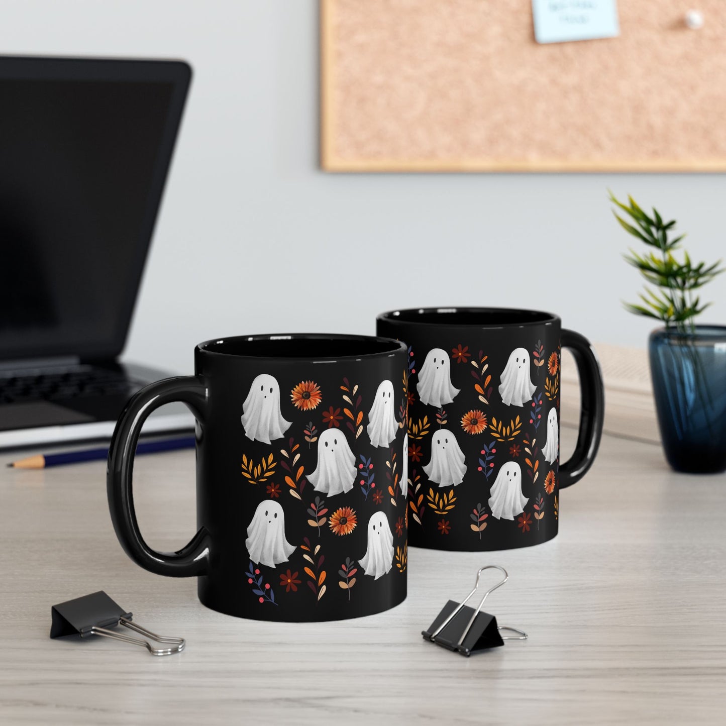Halloween Ghost Mug, Cute Ceramic Cup, Fall Decor, Gift for Spooky Season Lovers, Coffee, Tea, Autumn Atmosphere