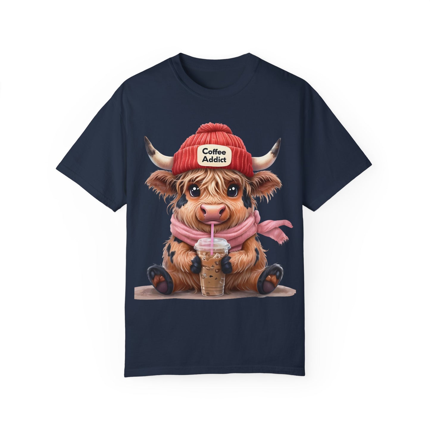 Coffee Addict Highland Cow T-shirt