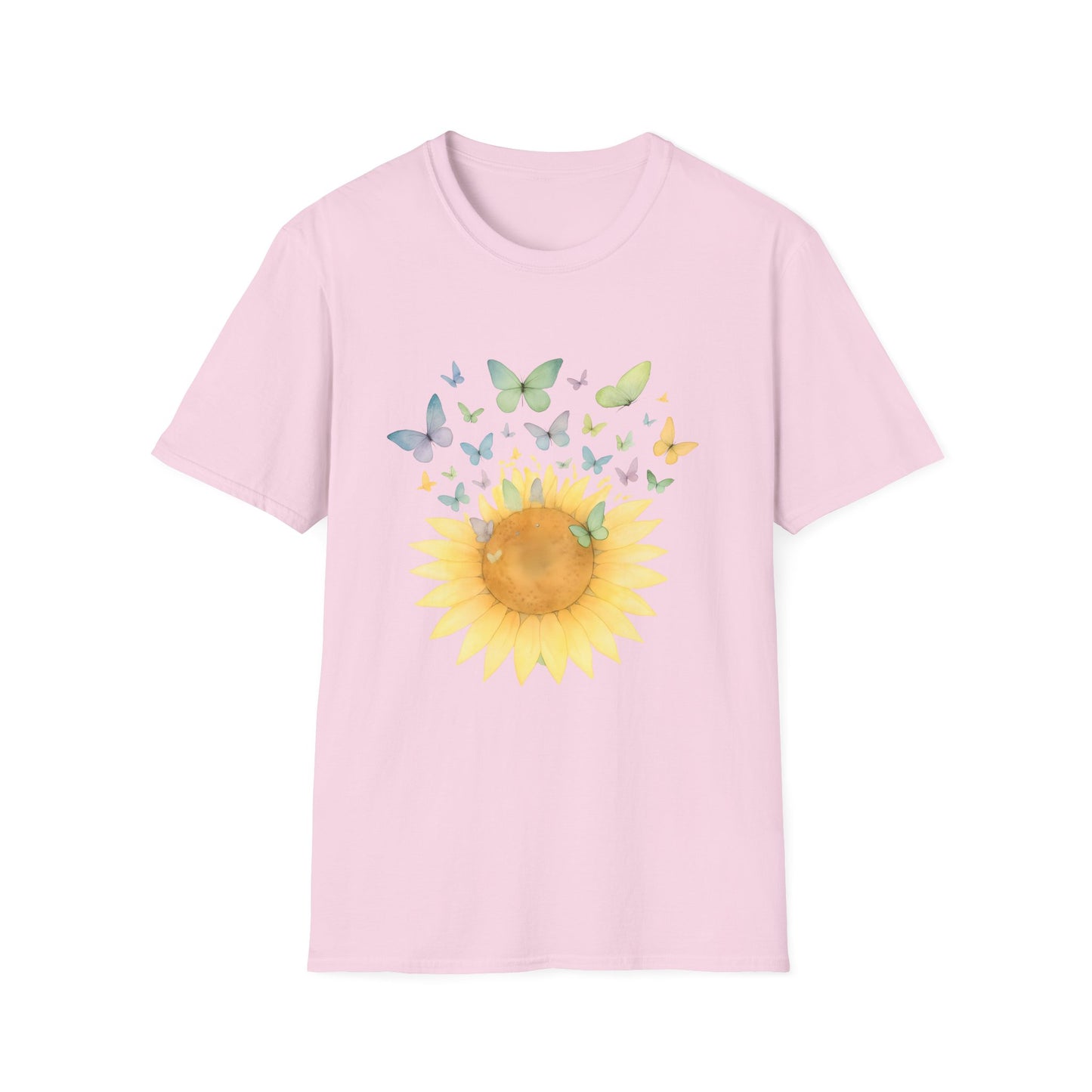 Watercolor Sunflower and Butterflies T-Shirt