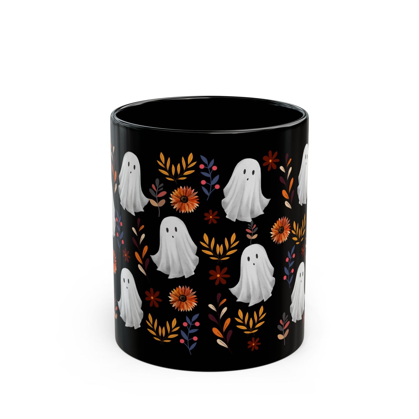 Halloween Ghost Mug, Cute Ceramic Cup, Fall Decor, Gift for Spooky Season Lovers, Coffee, Tea, Autumn Atmosphere