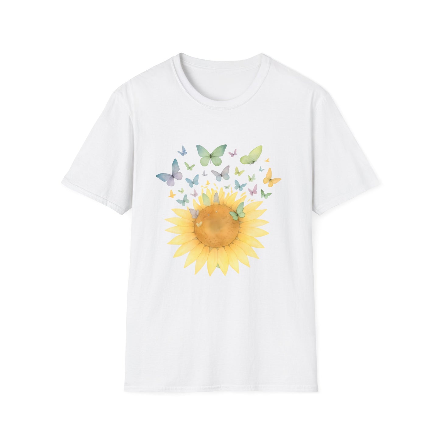 Watercolor Sunflower and Butterflies T-Shirt