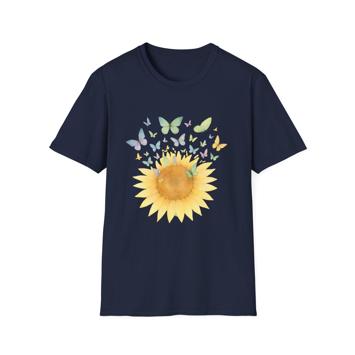 Watercolor Sunflower and Butterflies T-Shirt