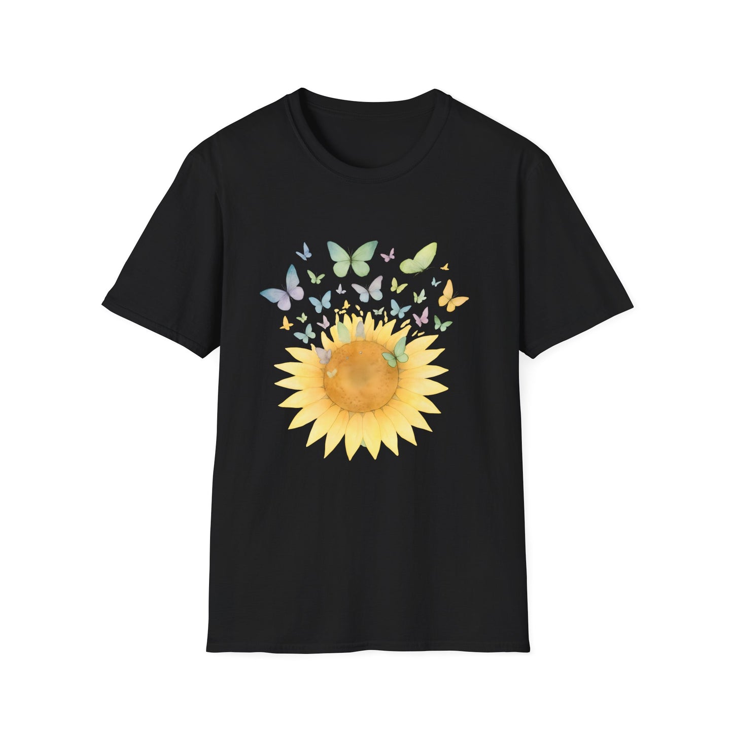 Watercolor Sunflower and Butterflies T-Shirt