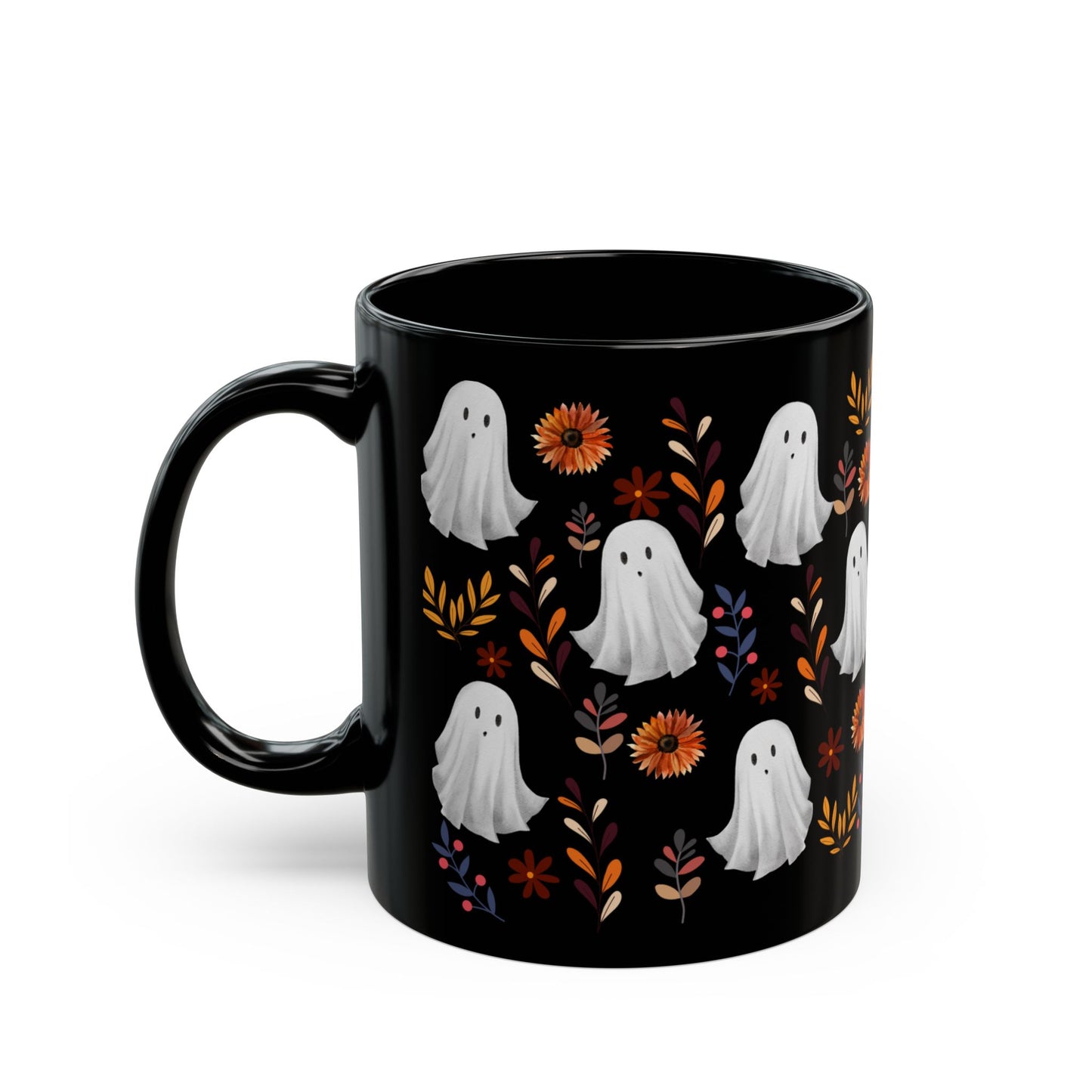 Halloween Ghost Mug, Cute Ceramic Cup, Fall Decor, Gift for Spooky Season Lovers, Coffee, Tea, Autumn Atmosphere