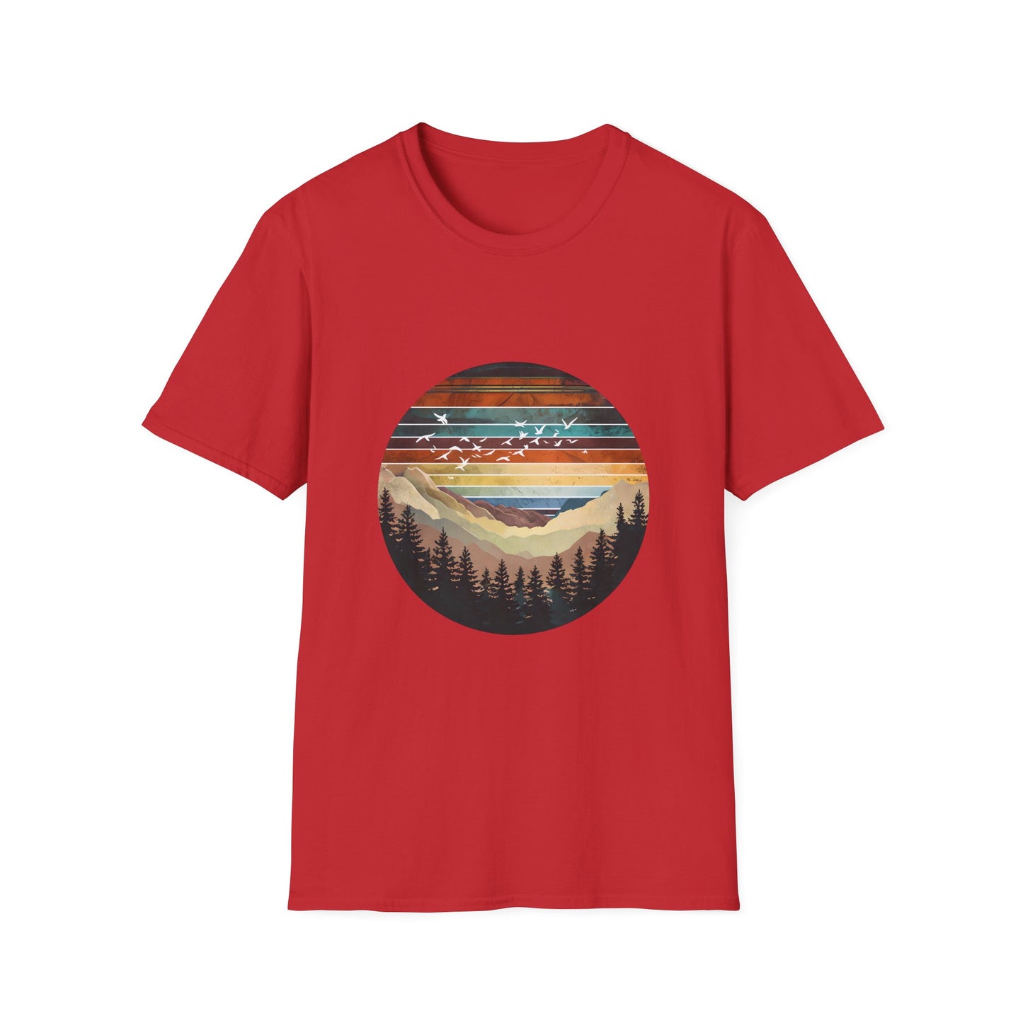 Mountain Sunset Unisex T-Shirt, Nature Lover Gift, Outdoor Adventure Tee, Summer Camp Wear, Eco-friendly Apparel, Travel Shirt