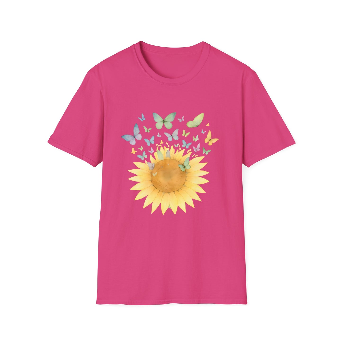 Watercolor Sunflower and Butterflies T-Shirt