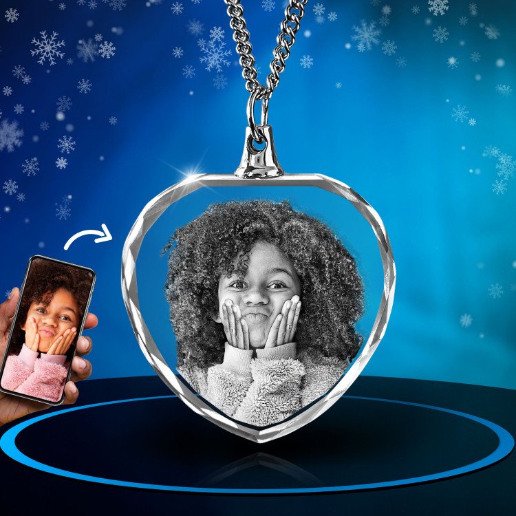 2D Crystal Heart Necklace