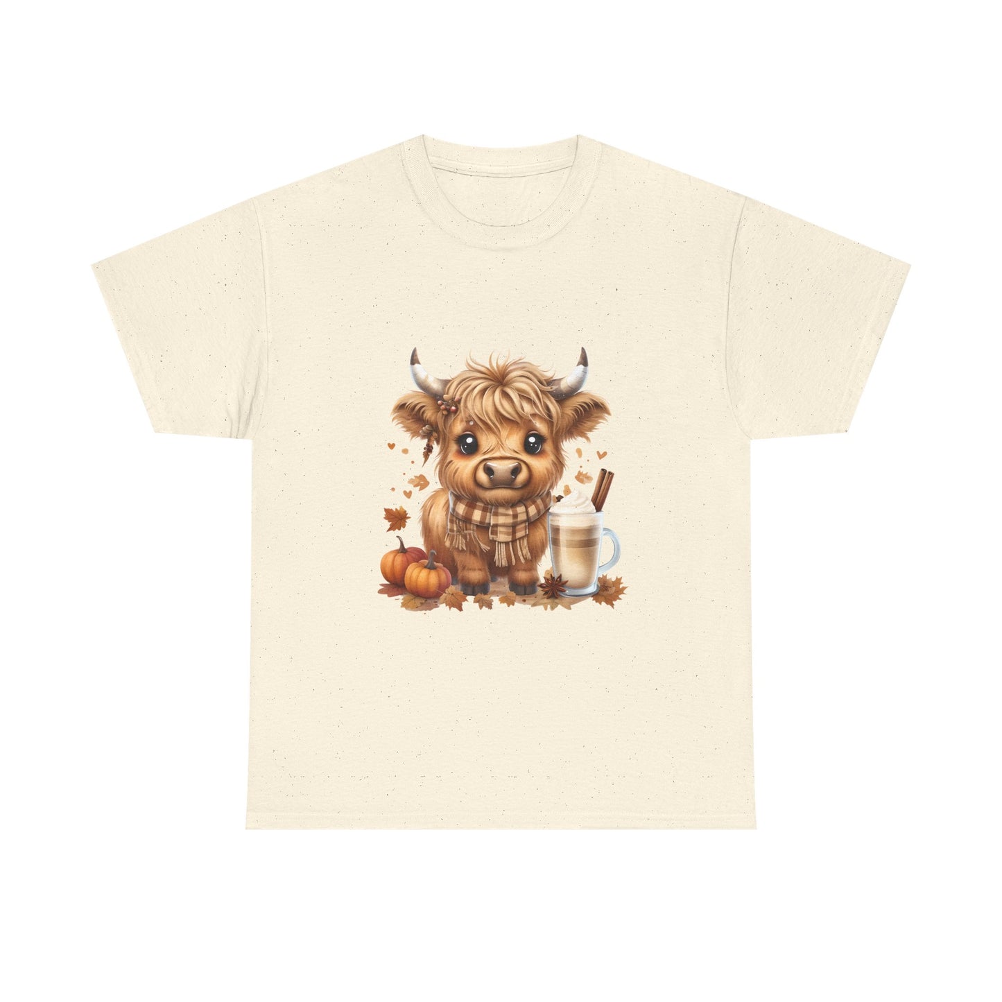 Cute Fall Harvest Cow Tee, Unisex Heavy Cotton T-Shirt, Autumn Shirt, Halloween Gift, Farm Animal Top, Cozy Seasonal Apparel