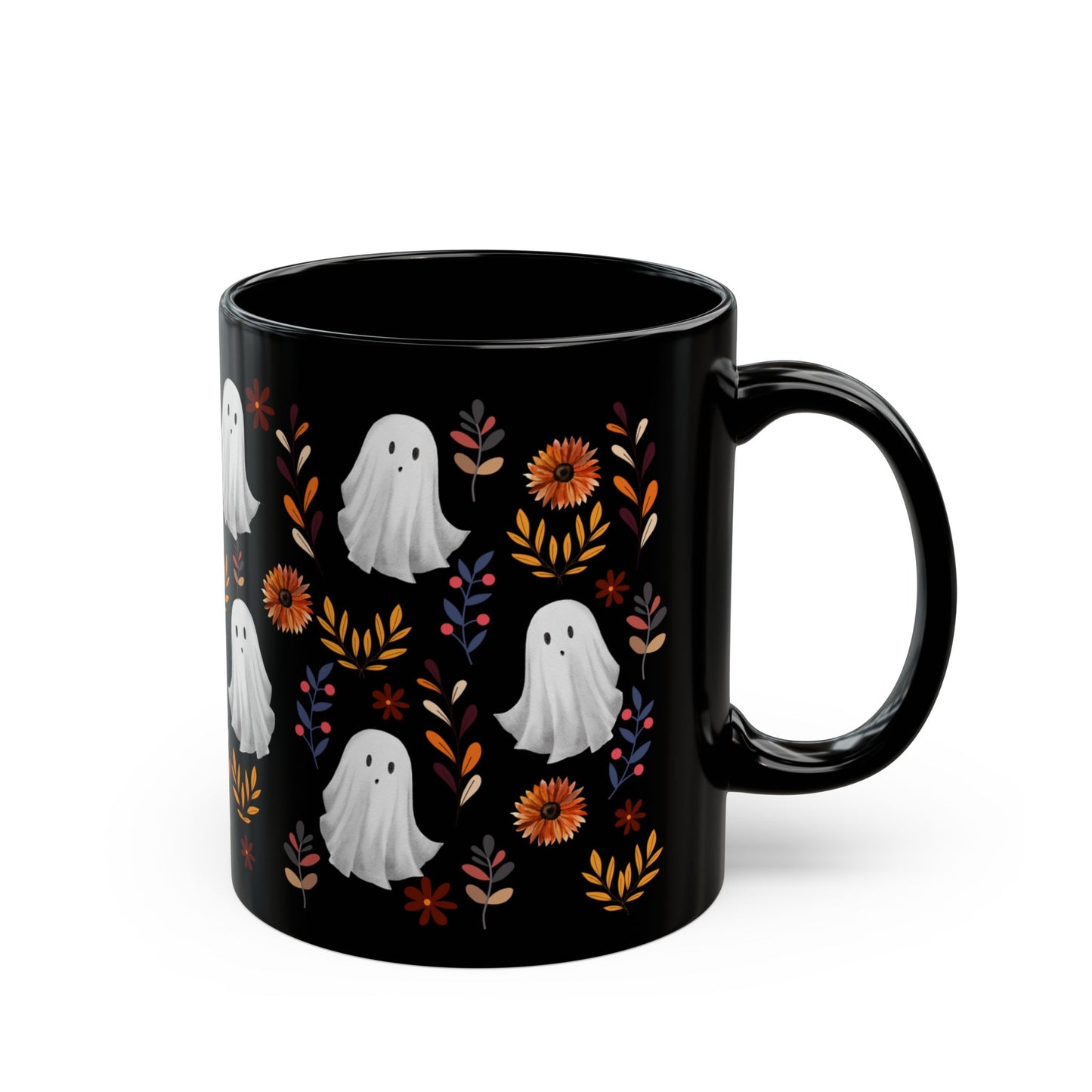Halloween Ghost Mug, Cute Ceramic Cup, Fall Decor, Gift for Spooky Season Lovers, Coffee, Tea, Autumn Atmosphere