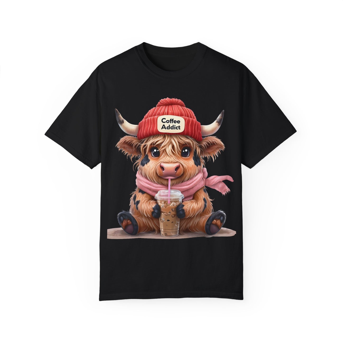 Coffee Addict Highland Cow T-shirt