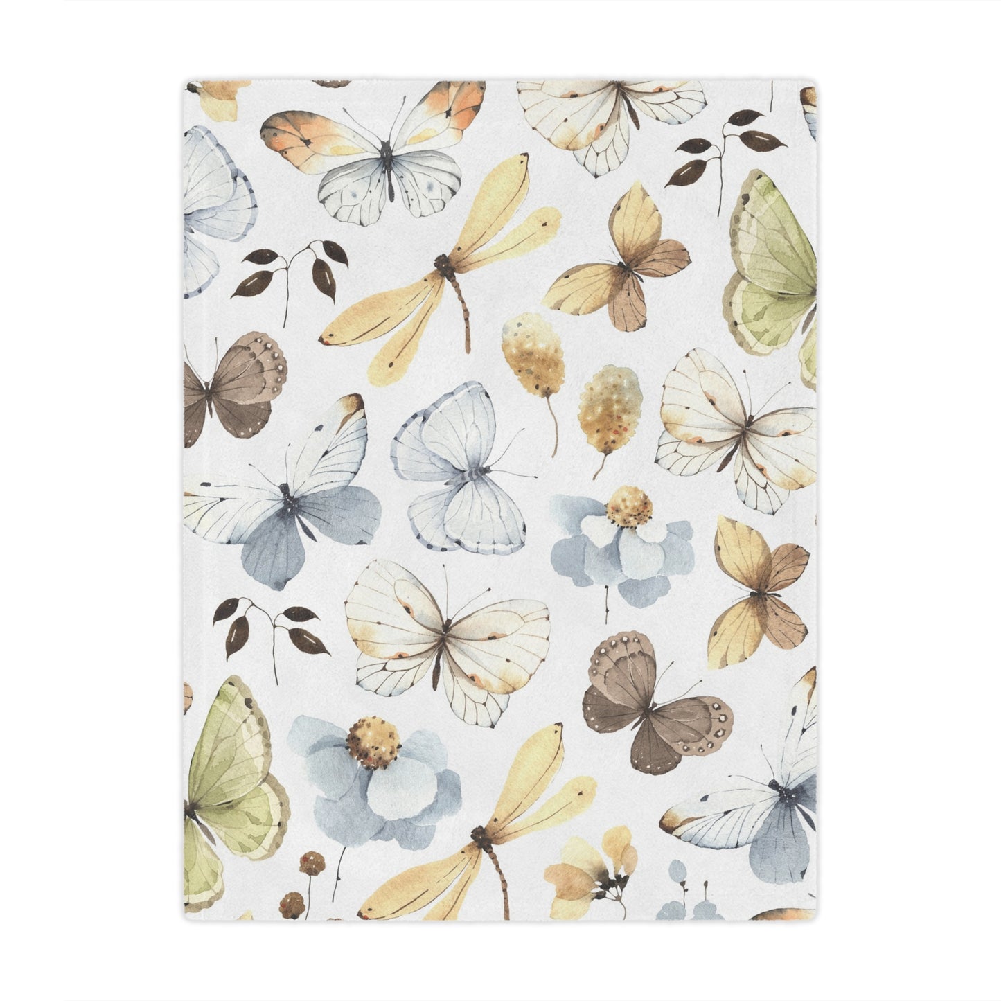 Butterfly Minky Blanket - Cozy Floral Throw, Ideal for Baby Shower, Nursery Decor, Gift for Kids, Soft Plush Blanket