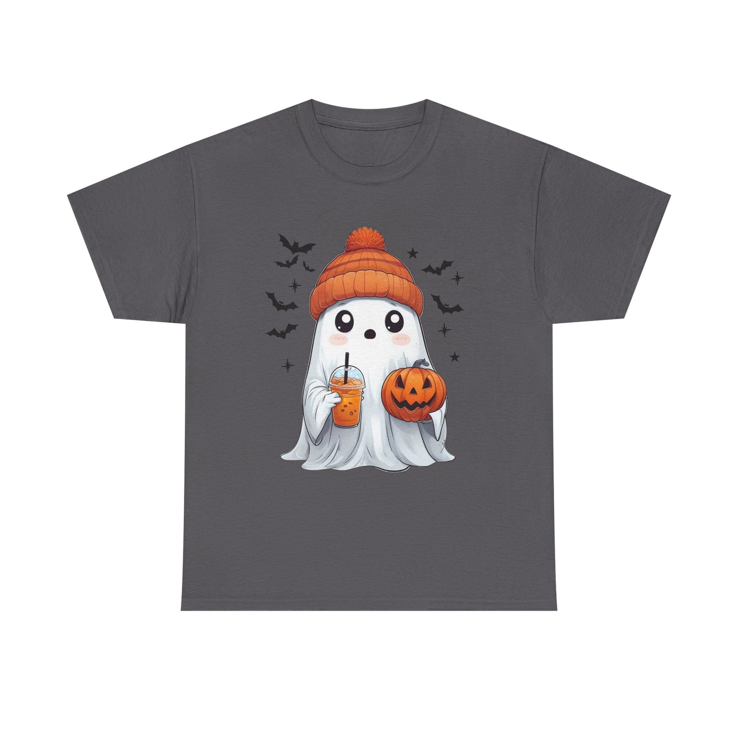 Halloween Ghost Unisex Heavy Cotton Tee, Cute Ghost Shirt, Fall Fashion, Halloween Costume, Spooky Season Apparel, Pumpkin Tee