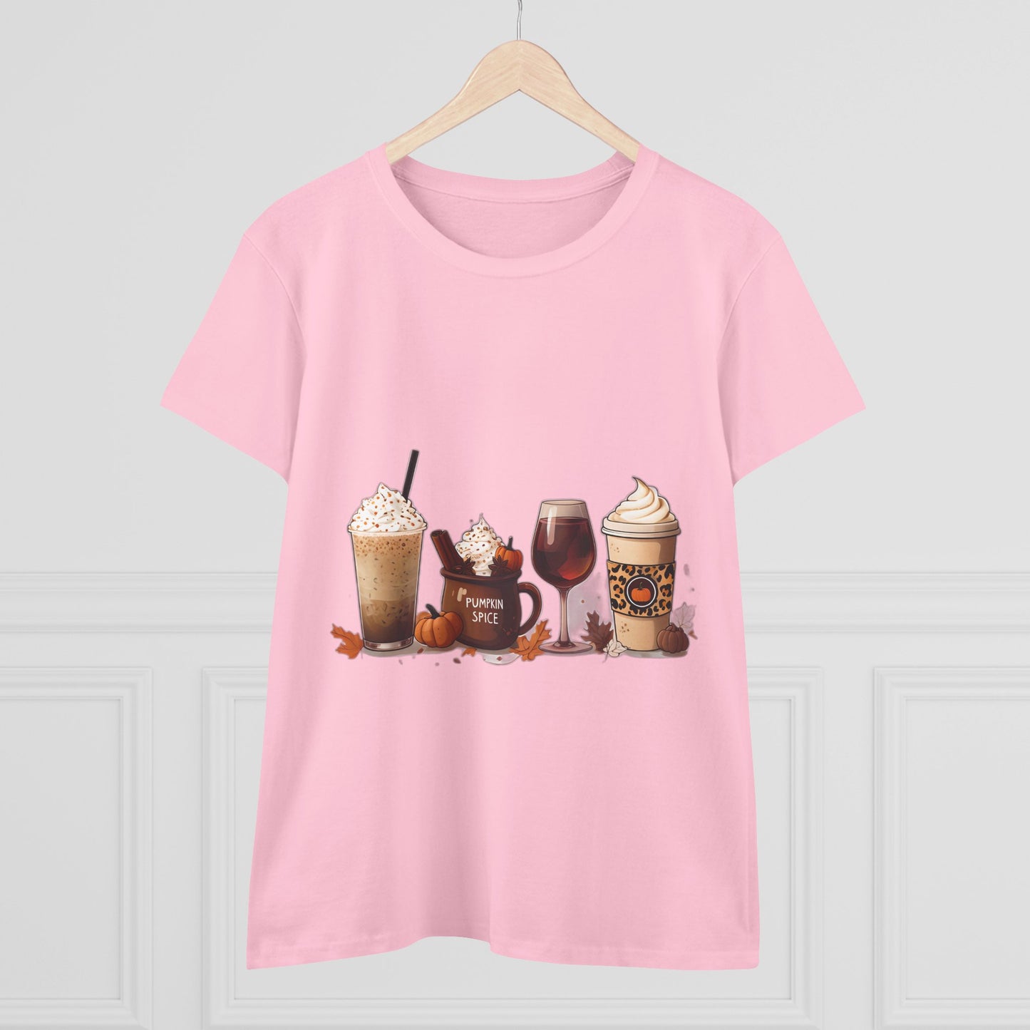 Autumnal Coffee-Themed Women's T-Shirt, Cozy Fall Tee, Pumpkin Spice Lovers Gift, Casual Everyday Wear, Thanksgiving Top