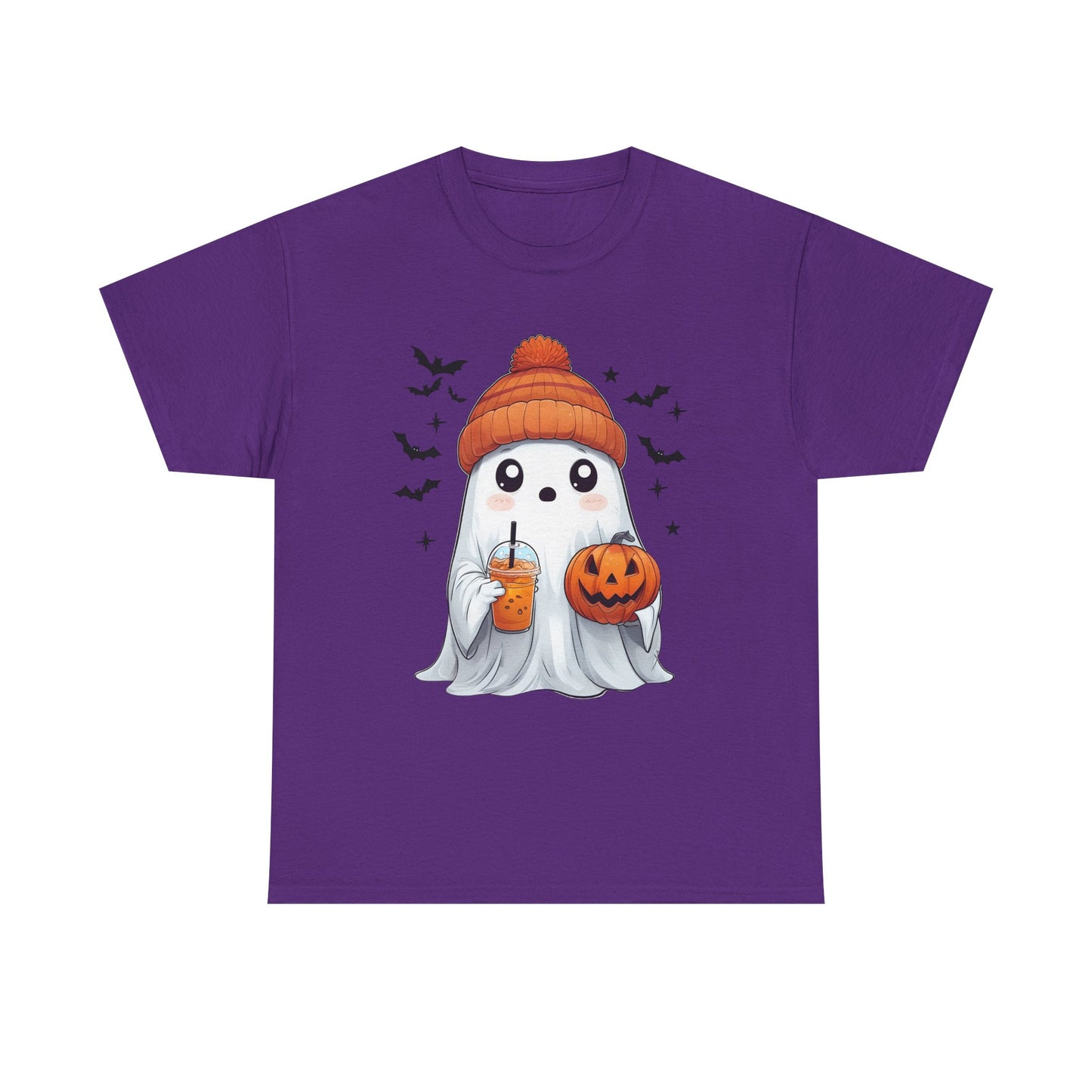 Halloween Ghost Unisex Heavy Cotton Tee, Cute Ghost Shirt, Fall Fashion, Halloween Costume, Spooky Season Apparel, Pumpkin Tee