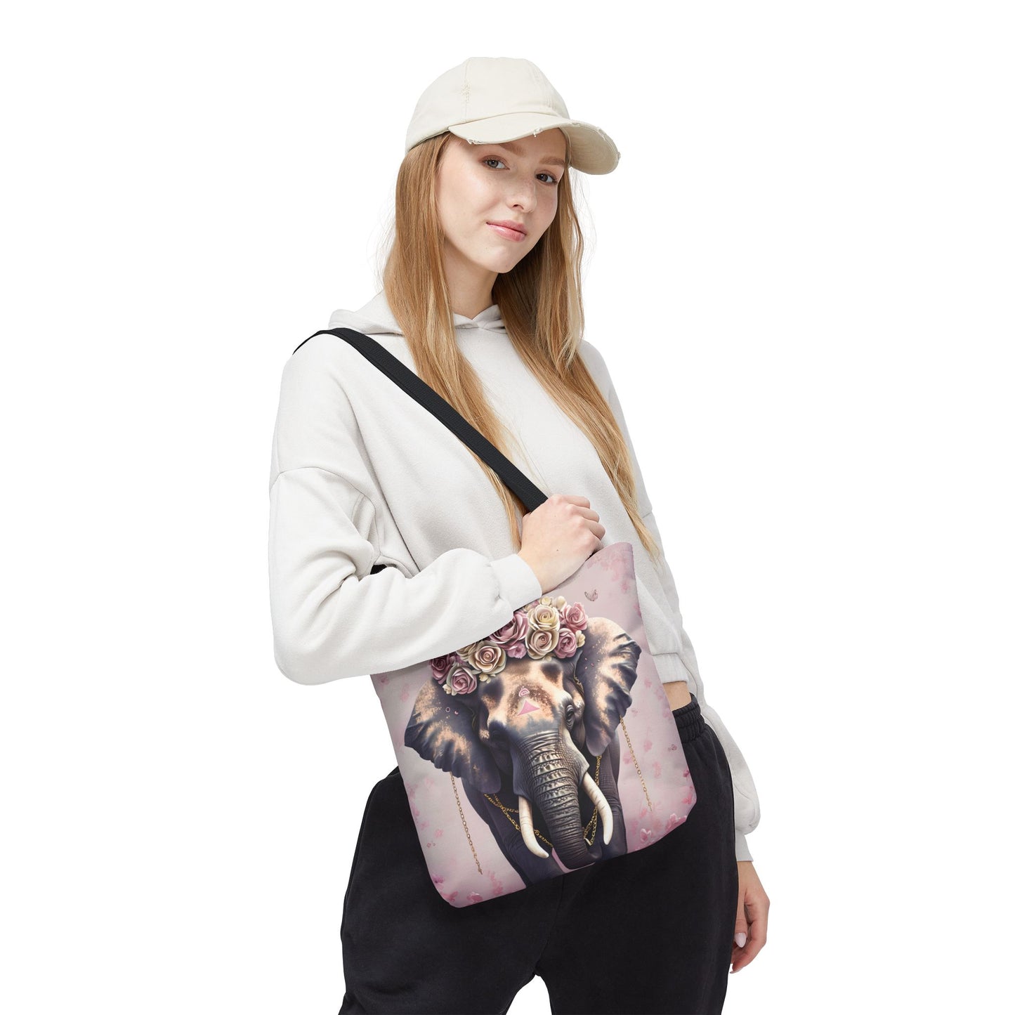 Floral Elephant Tote Bag