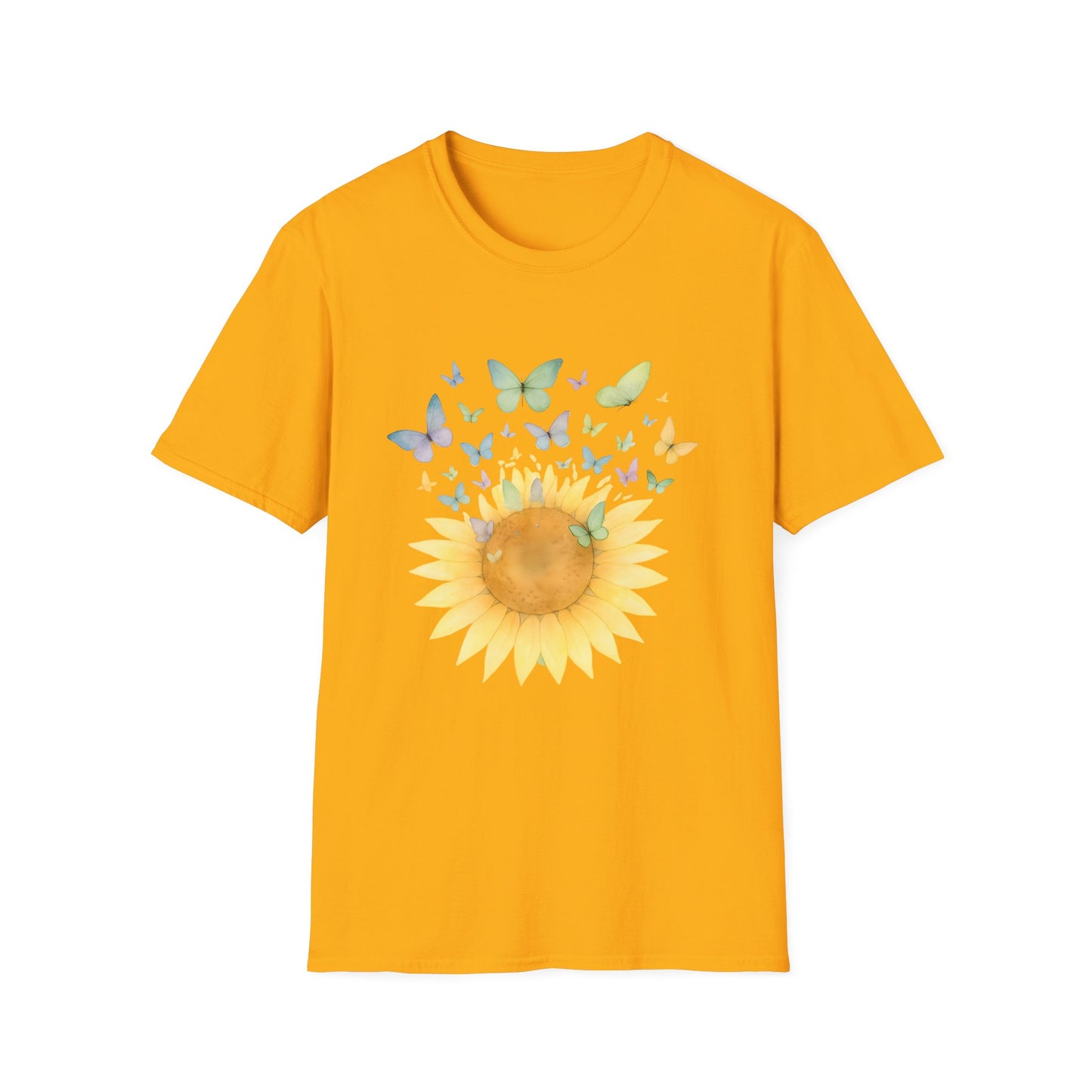 Watercolor Sunflower and Butterflies T-Shirt