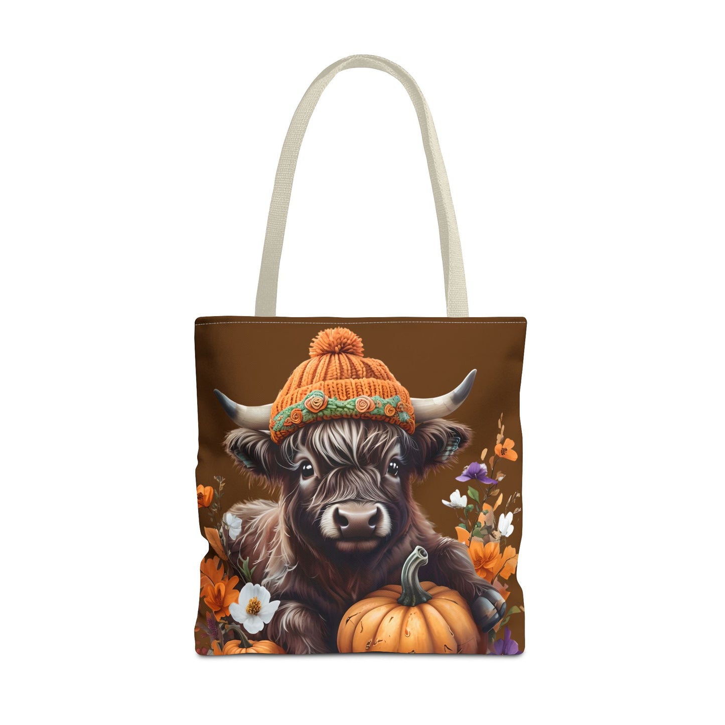 Adorable Cow Pumpkin Tote Bag, Fall Harvest Bag, Animal Lover Gift, Autumn Decor, Festival Essentials, Eco-Friendly Shopping