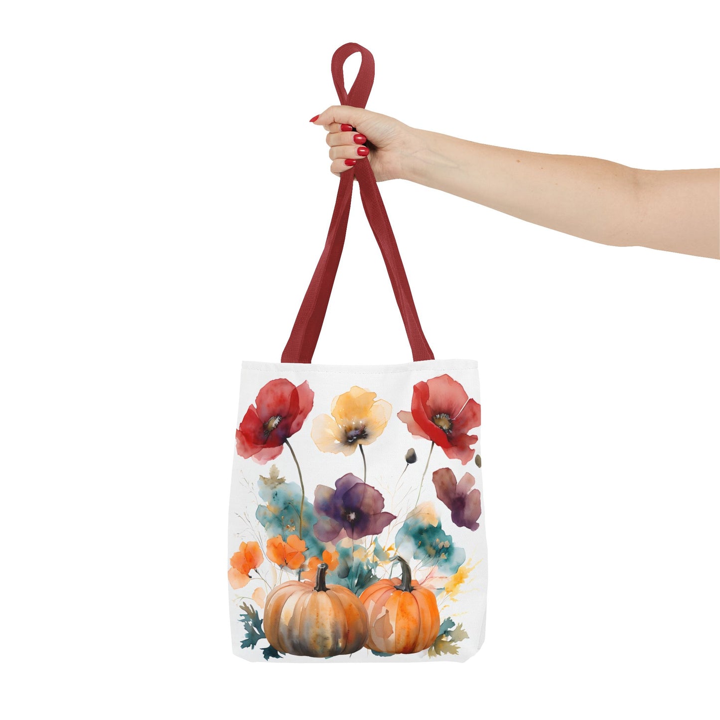 Autumn Floral Tote Bag, Fall Shopper, Flower Gift Bag, Eco-Friendly Carryall, Seasonal Market Tote - Perfect for Thanksgiving & Everyday Use
