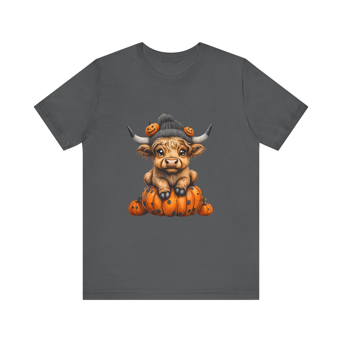Adorable Halloween Cow T-Shirt, Cute Fall Tee, Pumpkin Farm Shirt, Gift for Animal Lovers, Unisex Halloween Jersey Tee
