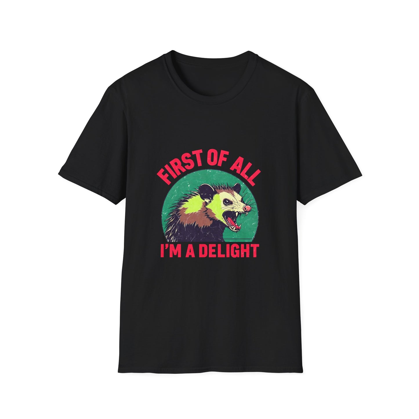 Playful Opossum T-Shirt, Fun Graphic Tee, Funny Animal Shirt, Unisex Softstyle Tee, Unique Gift Idea, Casual Wear