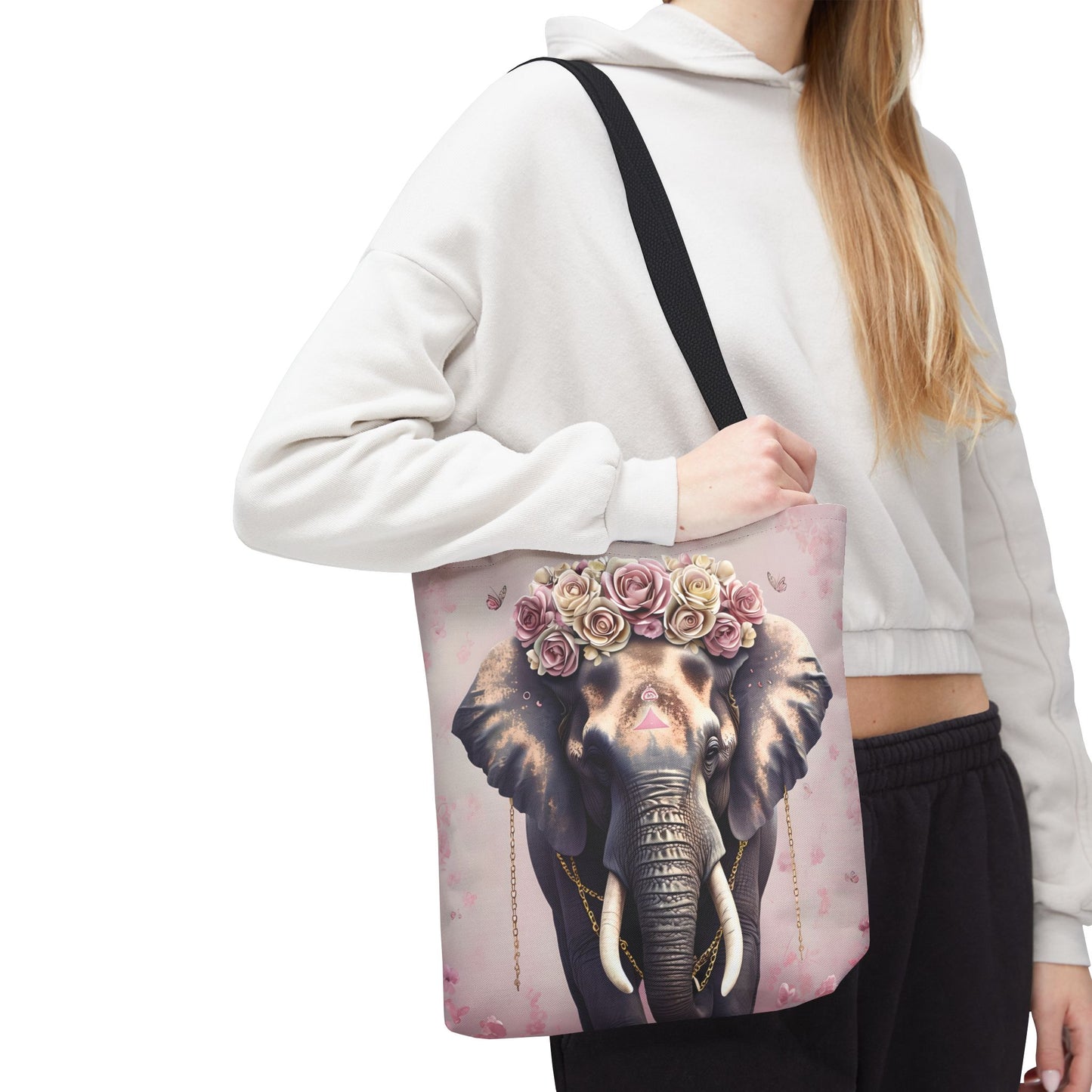 Floral Elephant Tote Bag