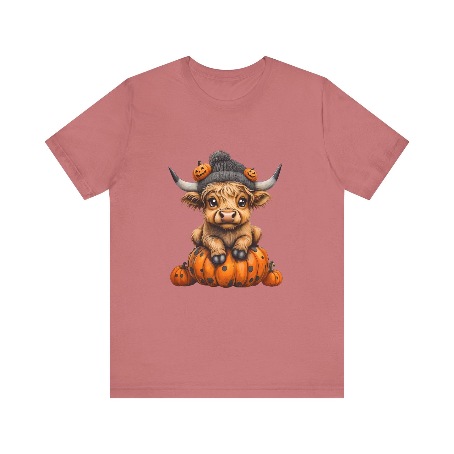 Adorable Halloween Cow T-Shirt, Cute Fall Tee, Pumpkin Farm Shirt, Gift for Animal Lovers, Unisex Halloween Jersey Tee