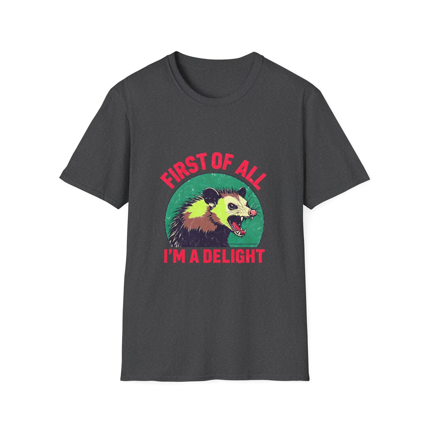 Playful Opossum T-Shirt, Fun Graphic Tee, Funny Animal Shirt, Unisex Softstyle Tee, Unique Gift Idea, Casual Wear