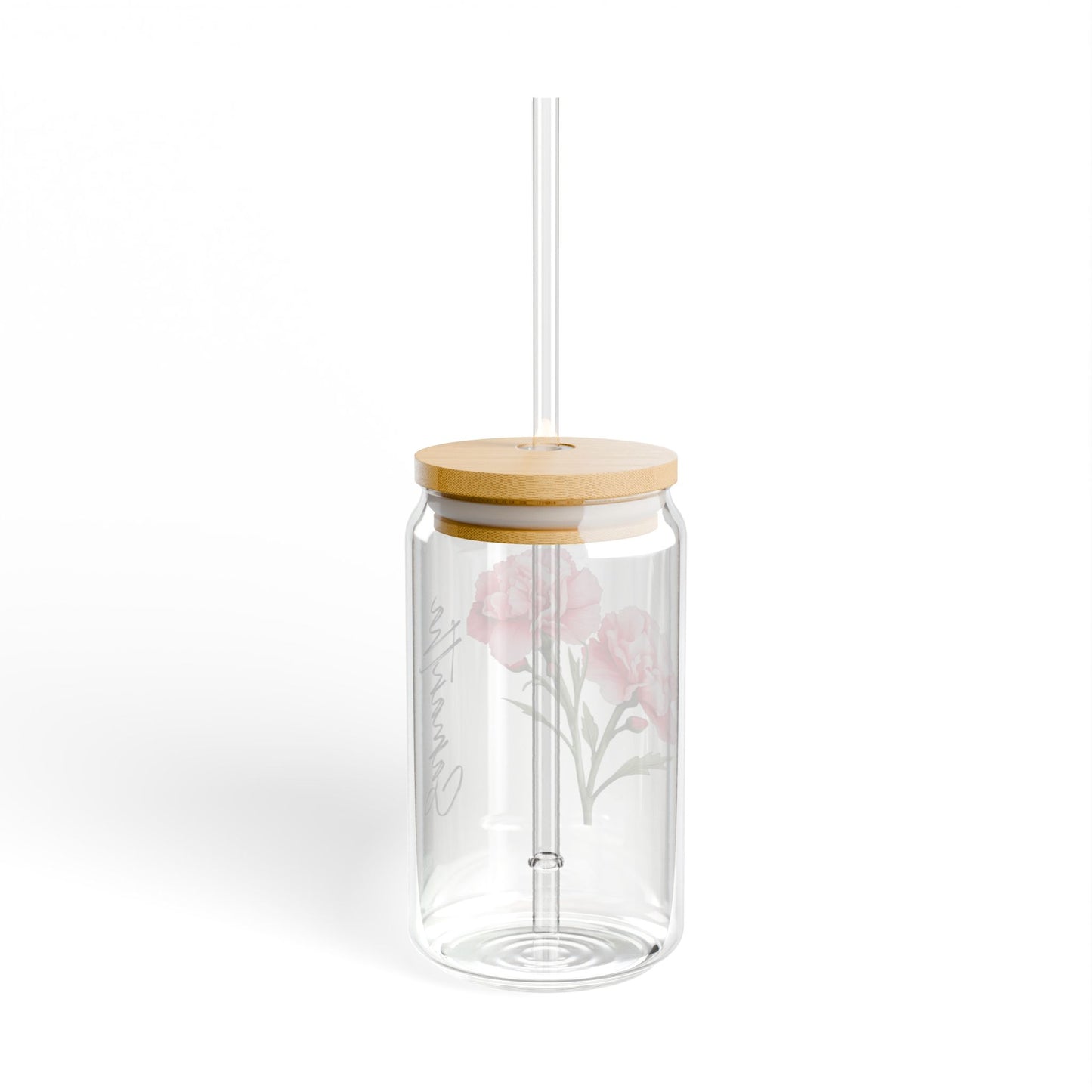 Personalized Birth Flower Sipper Glass