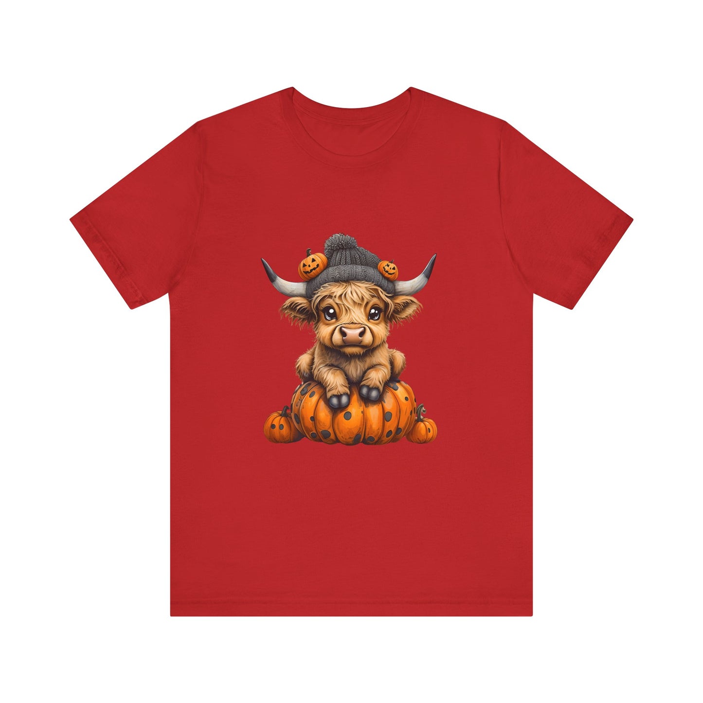 Adorable Halloween Cow T-Shirt, Cute Fall Tee, Pumpkin Farm Shirt, Gift for Animal Lovers, Unisex Halloween Jersey Tee