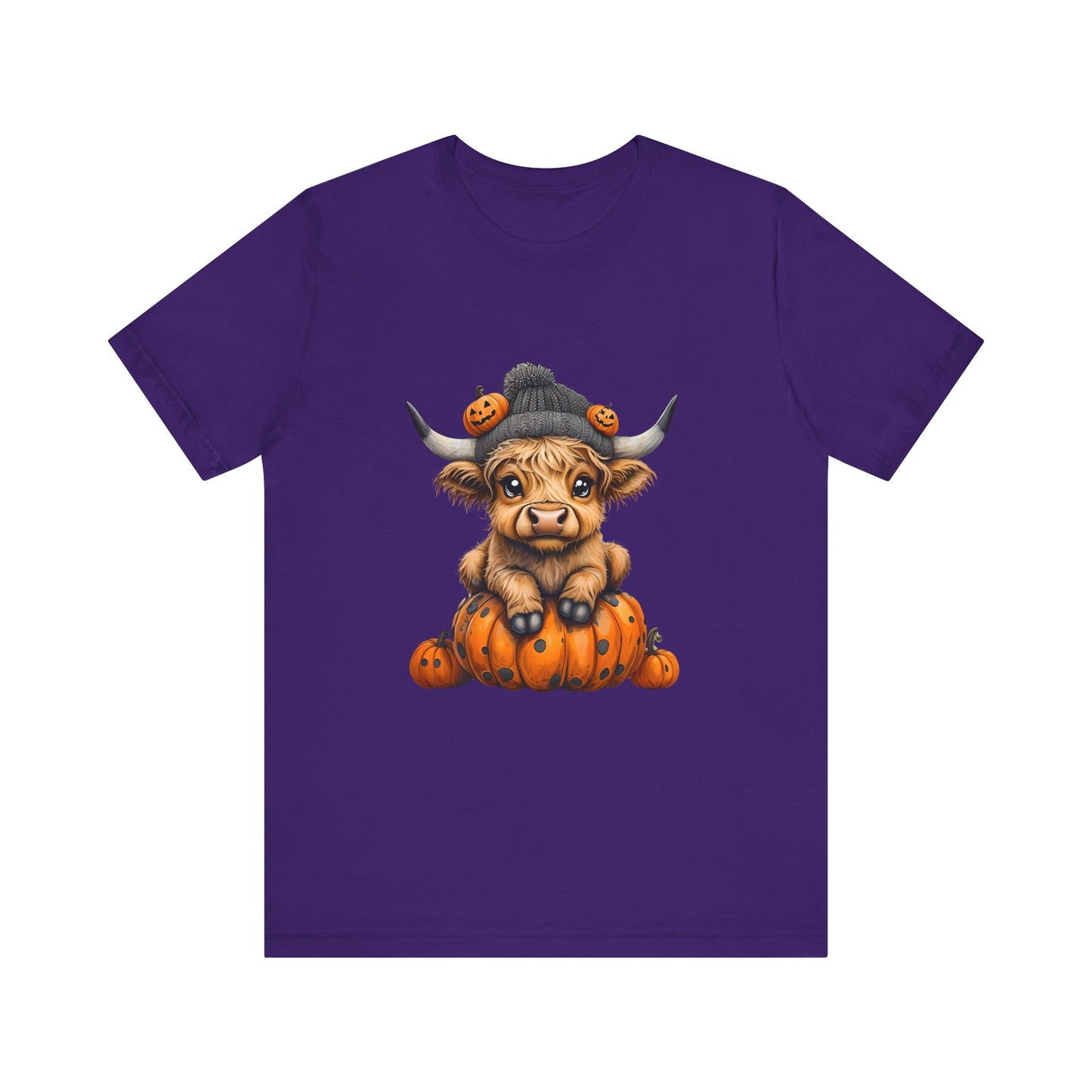 Adorable Halloween Cow T-Shirt, Cute Fall Tee, Pumpkin Farm Shirt, Gift for Animal Lovers, Unisex Halloween Jersey Tee