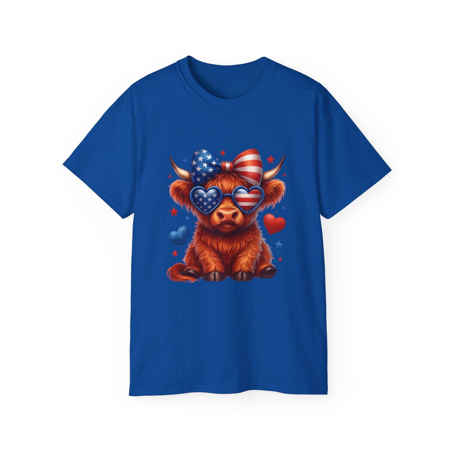 Highland Cow Patriotic Tee