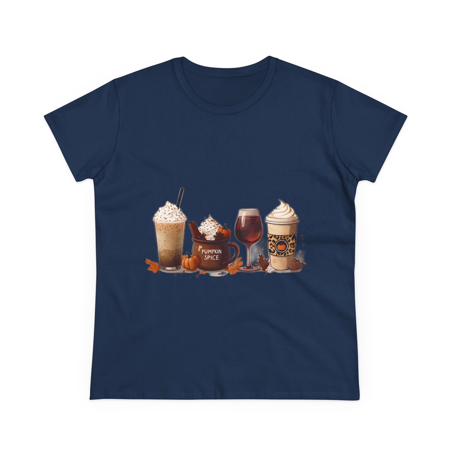 Autumnal Coffee-Themed Women's T-Shirt, Cozy Fall Tee, Pumpkin Spice Lovers Gift, Casual Everyday Wear, Thanksgiving Top