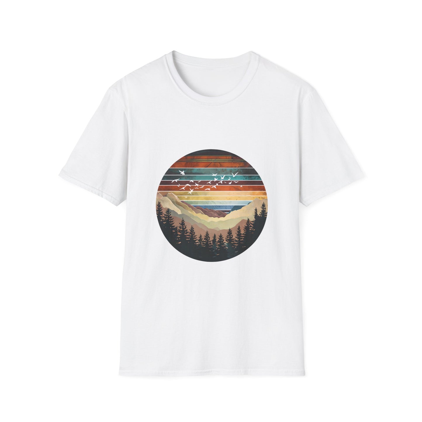 Mountain Sunset Unisex T-Shirt, Nature Lover Gift, Outdoor Adventure Tee, Summer Camp Wear, Eco-friendly Apparel, Travel Shirt
