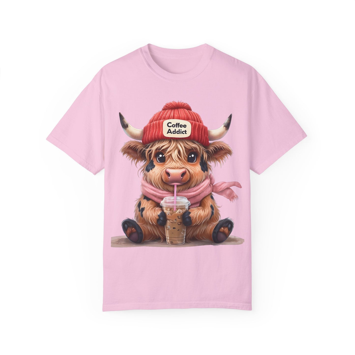 Coffee Addict Highland Cow T-shirt