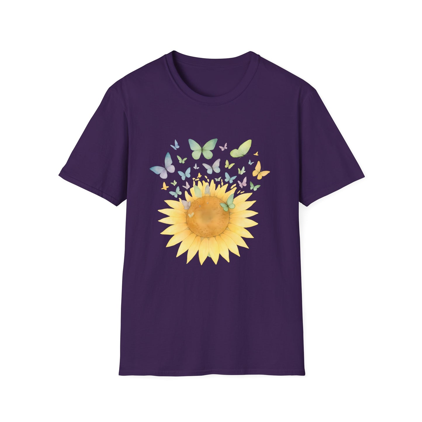 Watercolor Sunflower and Butterflies T-Shirt