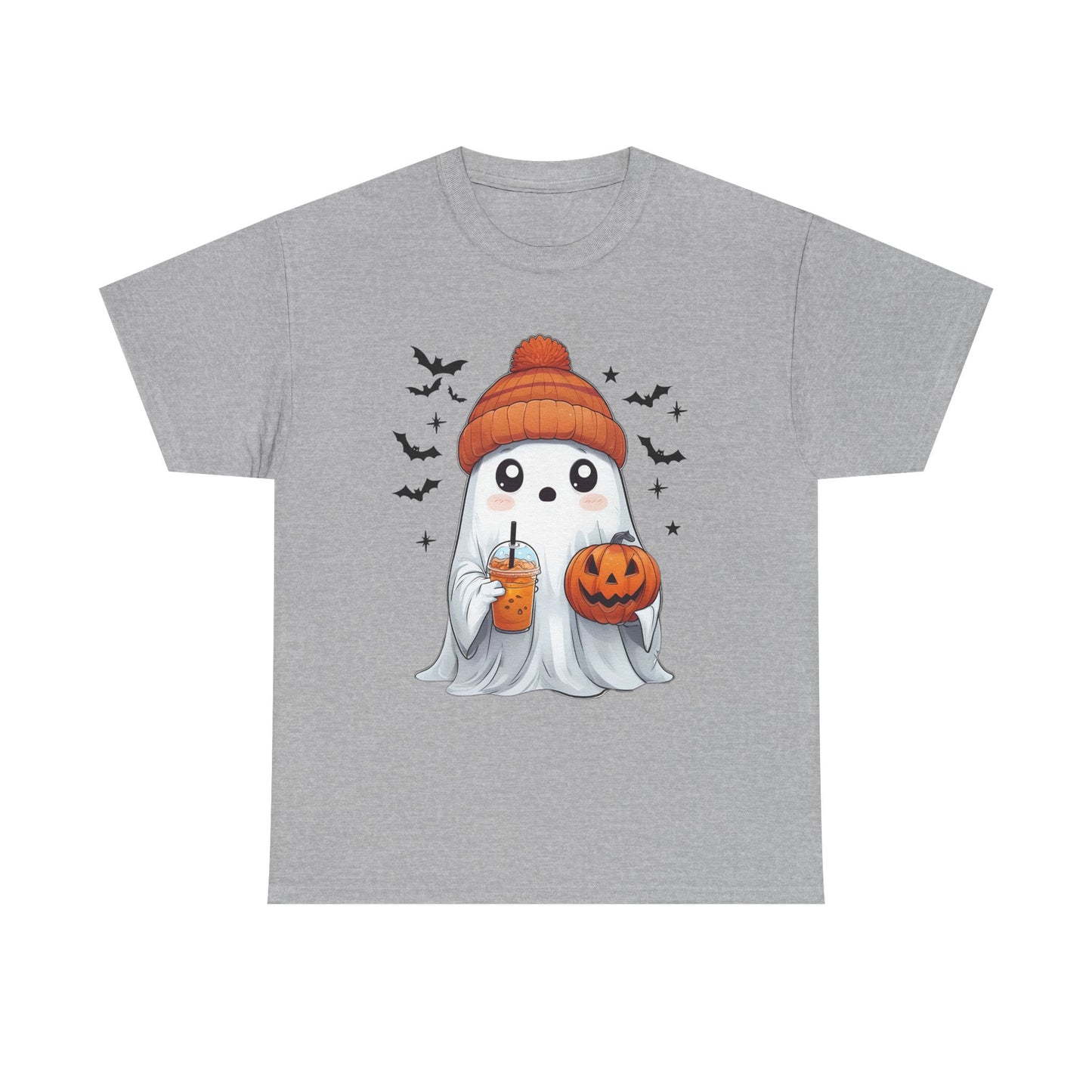 Halloween Ghost Unisex Heavy Cotton Tee, Cute Ghost Shirt, Fall Fashion, Halloween Costume, Spooky Season Apparel, Pumpkin Tee