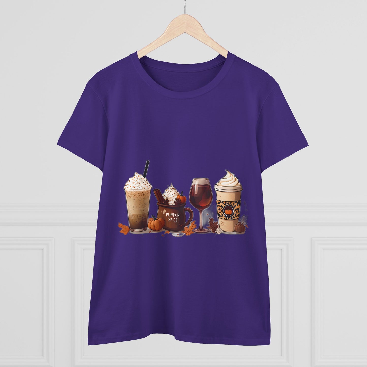Autumnal Coffee-Themed Women's T-Shirt, Cozy Fall Tee, Pumpkin Spice Lovers Gift, Casual Everyday Wear, Thanksgiving Top