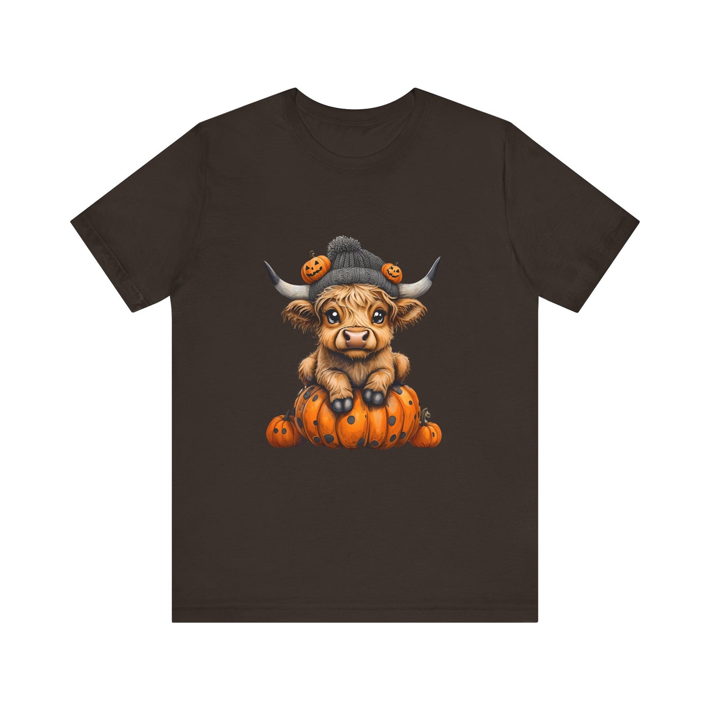 Adorable Halloween Cow T-Shirt, Cute Fall Tee, Pumpkin Farm Shirt, Gift for Animal Lovers, Unisex Halloween Jersey Tee