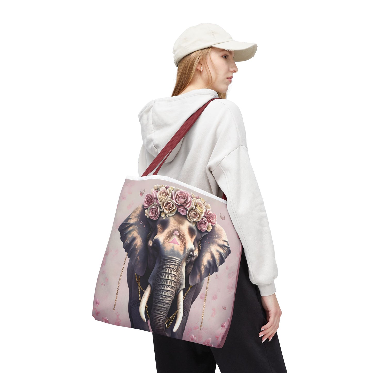 Floral Elephant Tote Bag