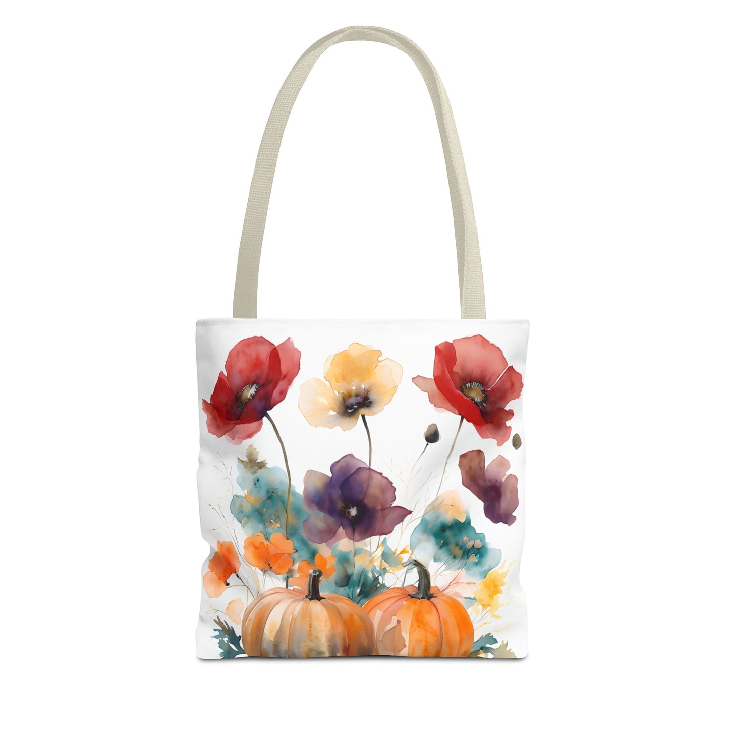 Autumn Floral Tote Bag, Fall Shopper, Flower Gift Bag, Eco-Friendly Carryall, Seasonal Market Tote - Perfect for Thanksgiving & Everyday Use