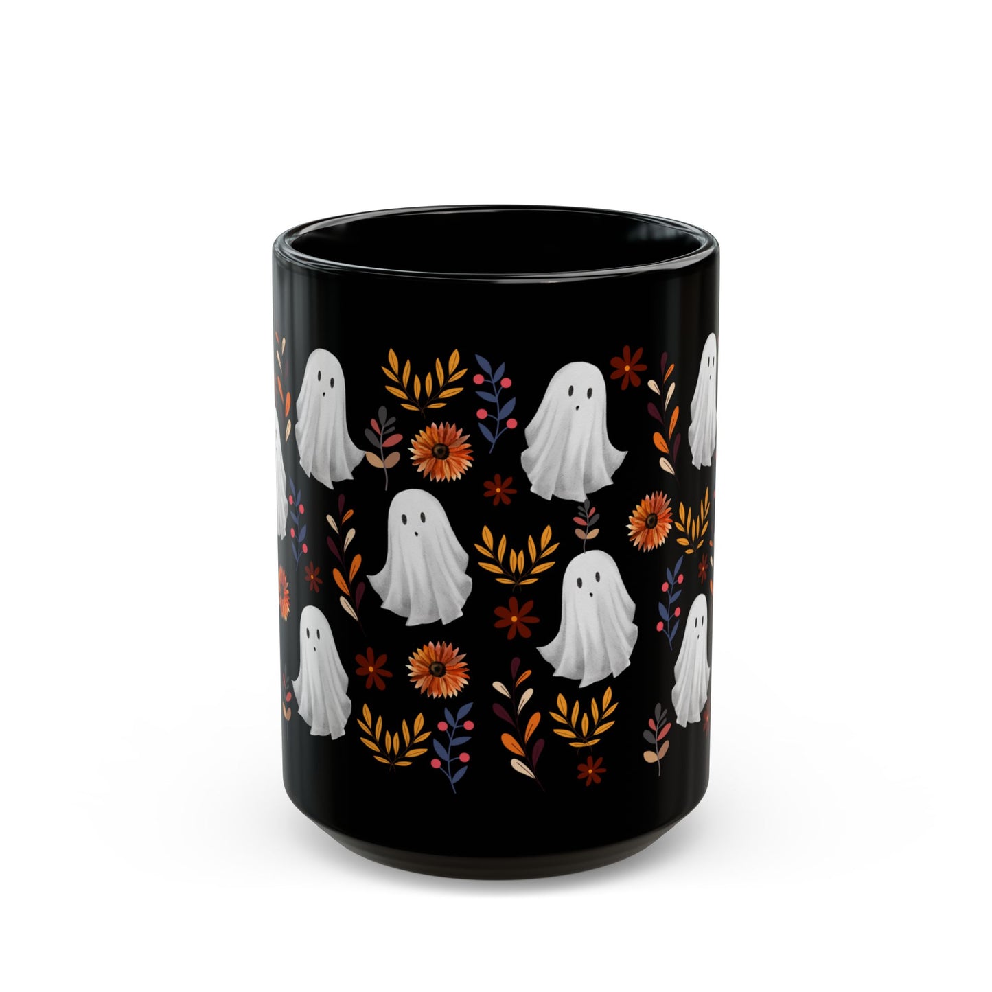 Halloween Ghost Mug, Cute Ceramic Cup, Fall Decor, Gift for Spooky Season Lovers, Coffee, Tea, Autumn Atmosphere