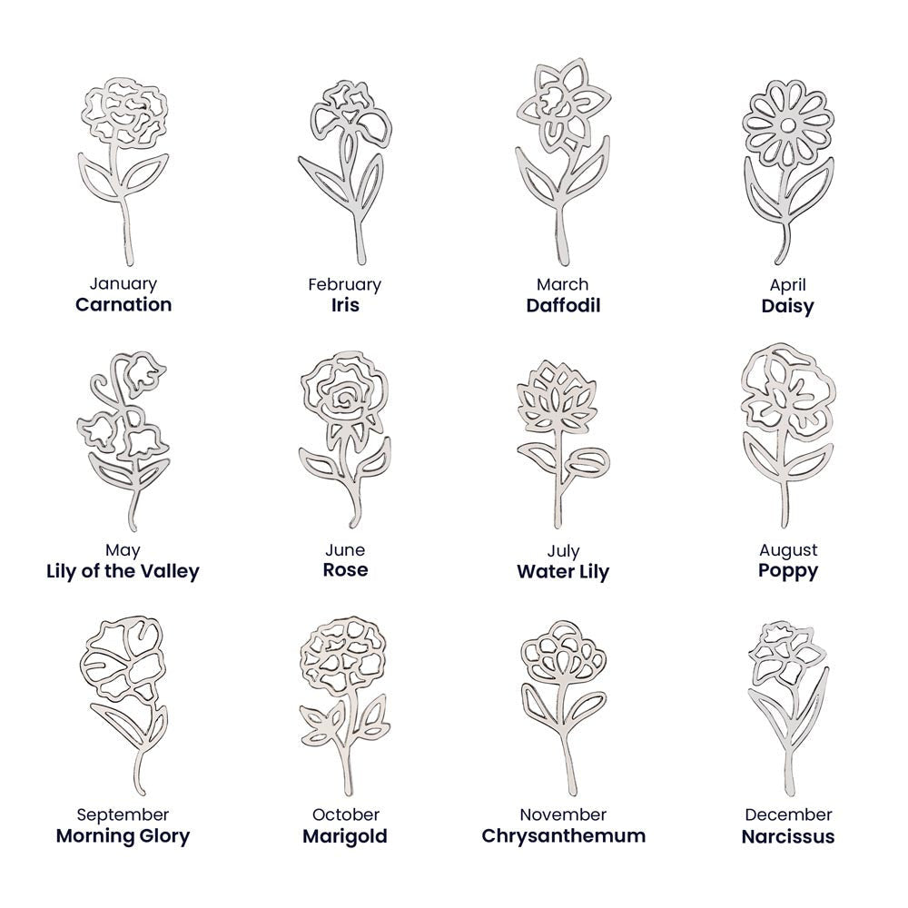 To My Daughter – Personalized Birth Flower & Name Necklace