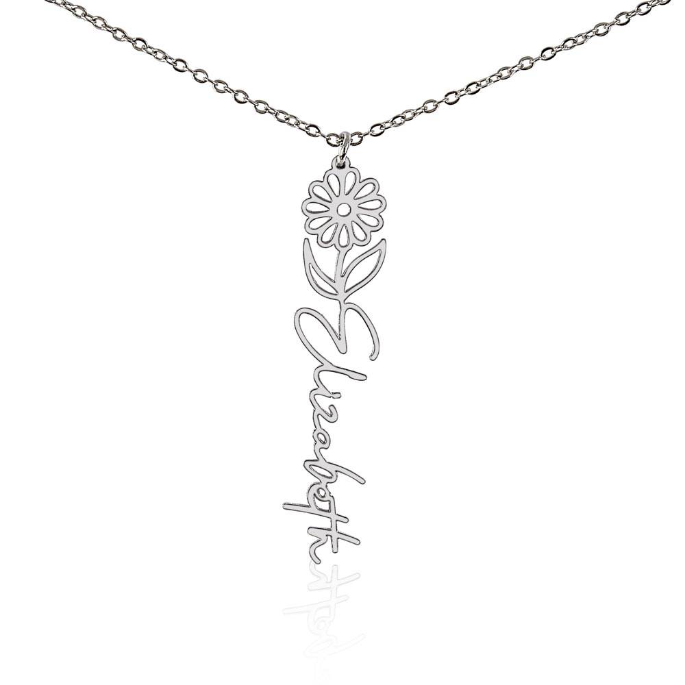 Sisters by Heart β Custom Birth Flower Name Necklace