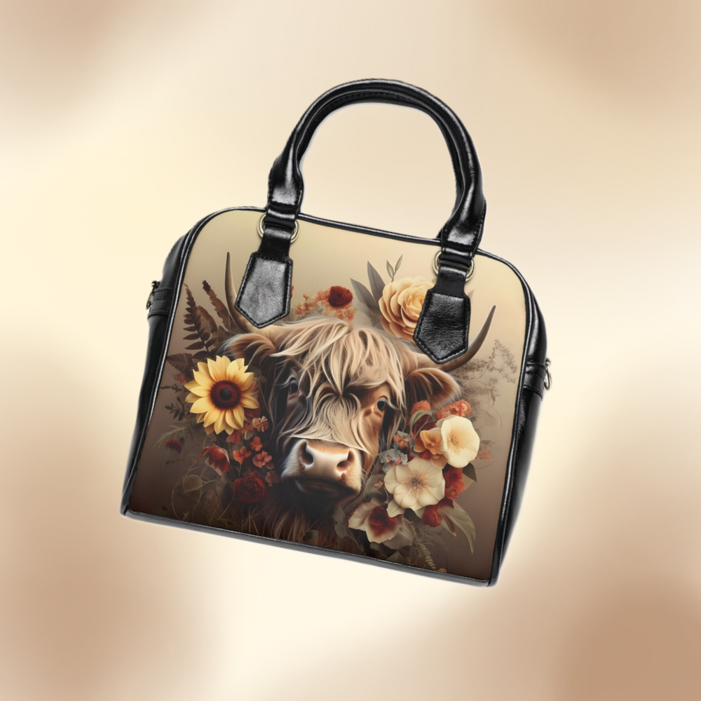 Vintage Highland Cow Shoulder Bag