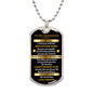 Dog Tag Necklace for Grandson from Grandpa with gold design