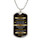 To My Son Dog Tag Necklace from Dad-Gold Design