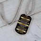 Dog Tag Necklace for Grandson from Grandpa with gold design