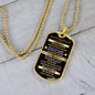 Dog Tag Necklace for Grandson from Grandpa with gold design