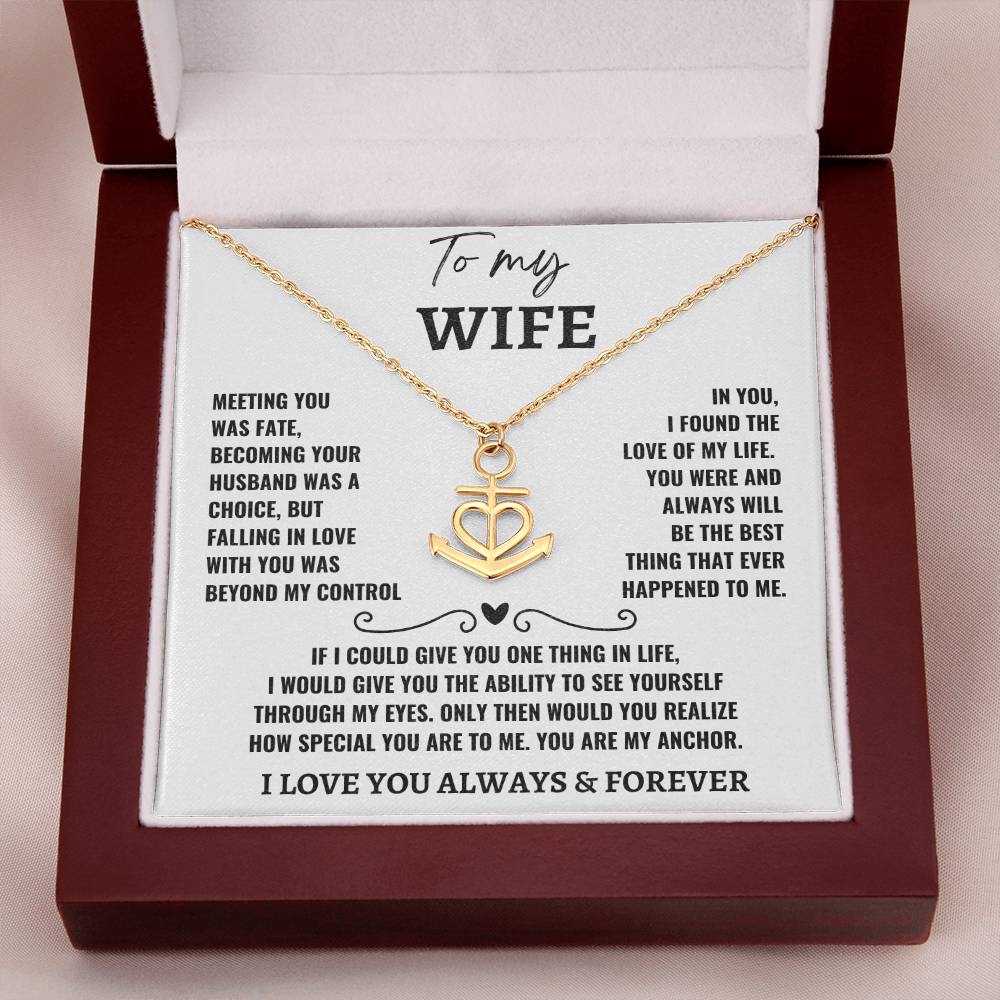 Anchor Pendant Necklace for Wife